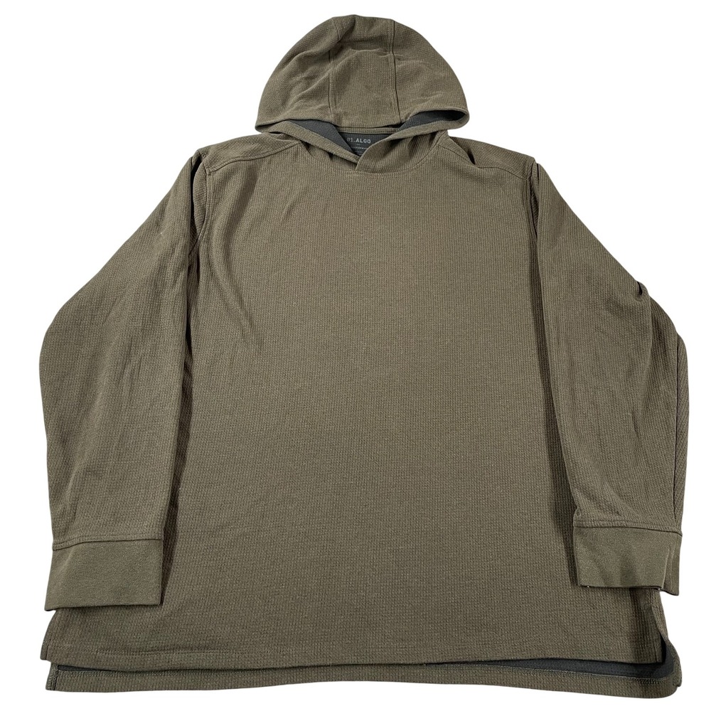 01.ALGO Performance Mens XXL Forest Green Waffle Knit Hoodie MK10095 Quick Dry
